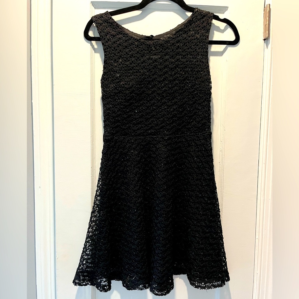 Black lace dress with sequins